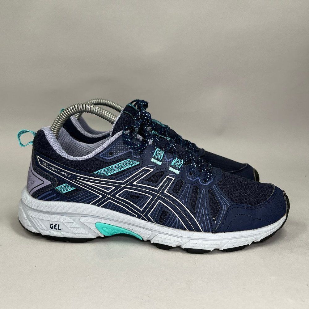 Asics Gel-Venture 7 Shoes Women's Size‎ 8 Blue Athletic Trail Running Sneakers